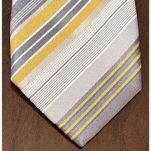 Jonathan David Gray Gold 100% Polyester Men’s Neck Tie Made In China